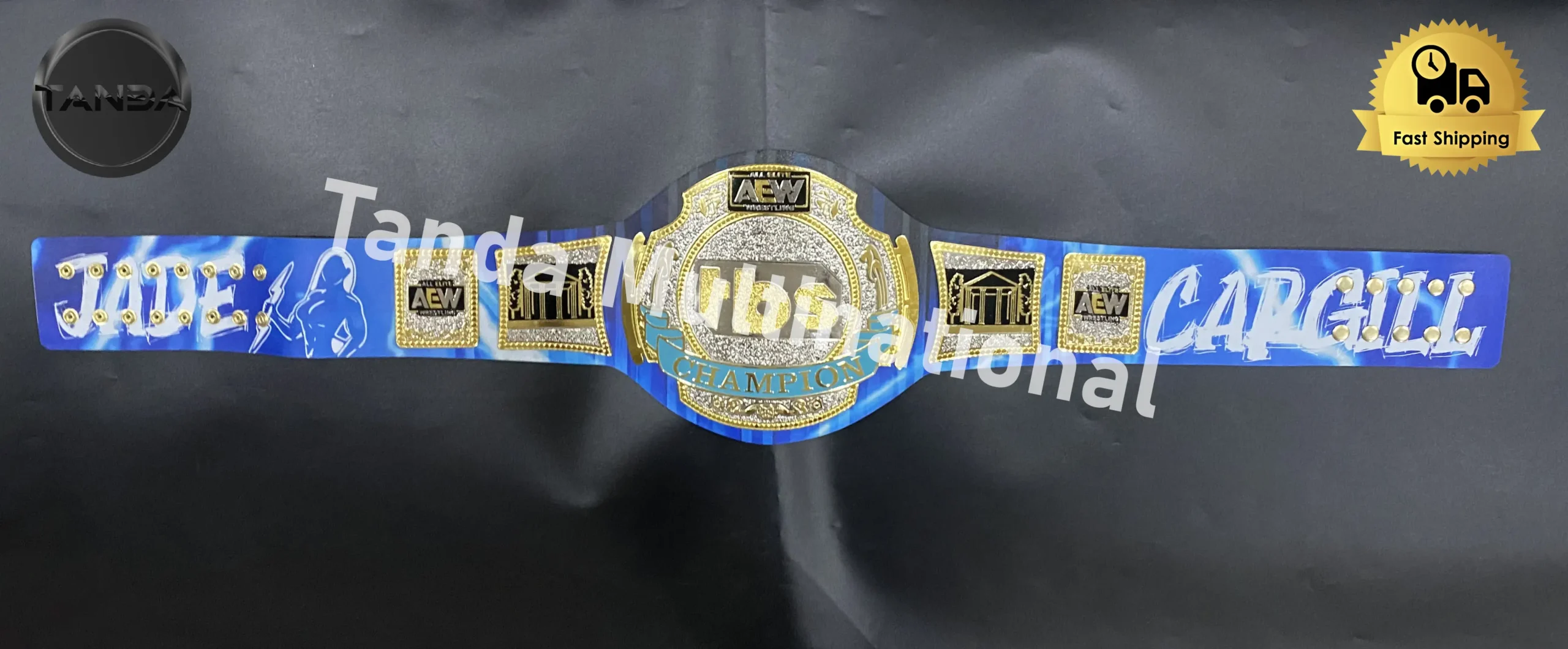 Custom Jade Cargill AEW Championship Belt Wrestling Title 2mm Brass